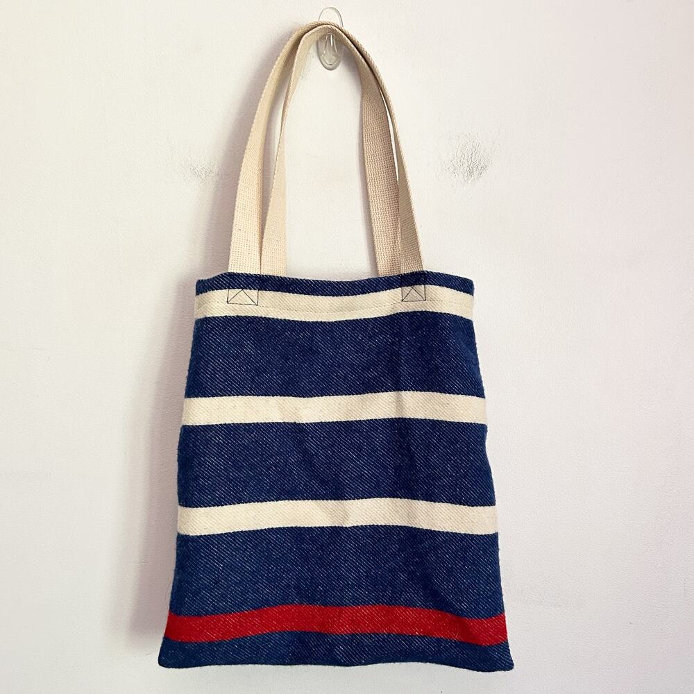 Faibault Wool Striped Bag Blue - Picture 5 of 5